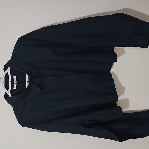 Pull & Bear Navy Blue Cropped Long Sleeve Shirt - Picture 4 of 7